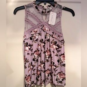 Lavender and floral tank